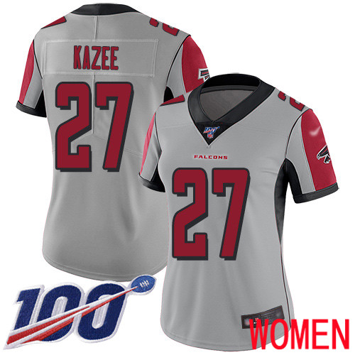 Atlanta Falcons Limited Silver Women Damontae Kazee Jersey NFL Football 27 100th Season Inverted Legend